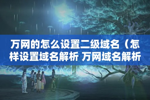 万网的怎么设置二级域名（怎样设置域名解析 万网域名解析图解）