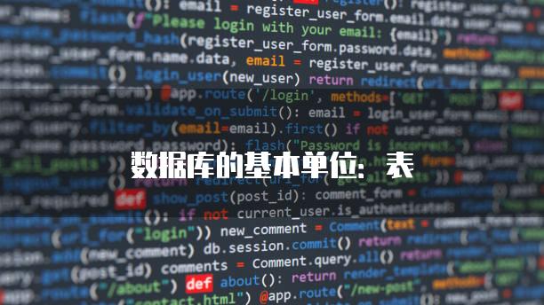 数据库的基本单位：表