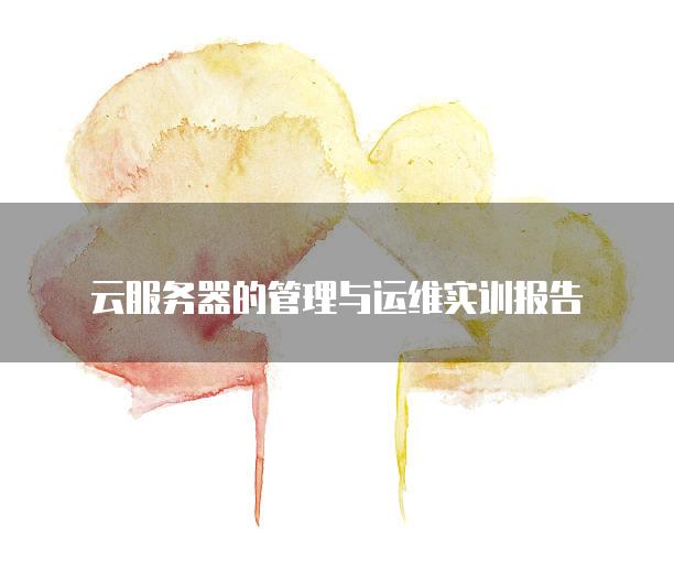 云服务器的管理与运维实训报告