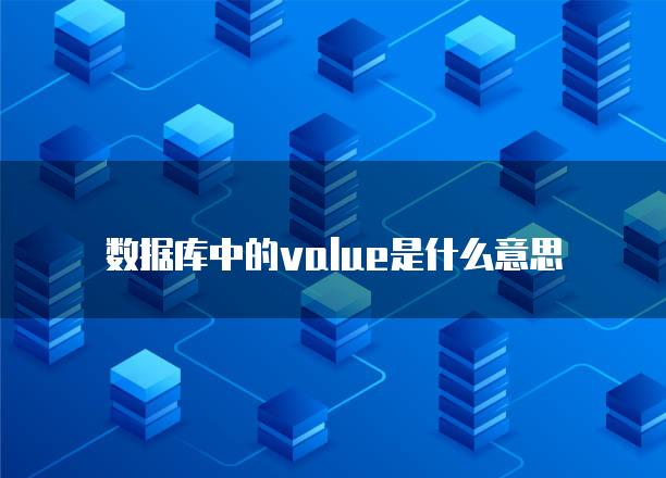 数据库中的value是什么意思