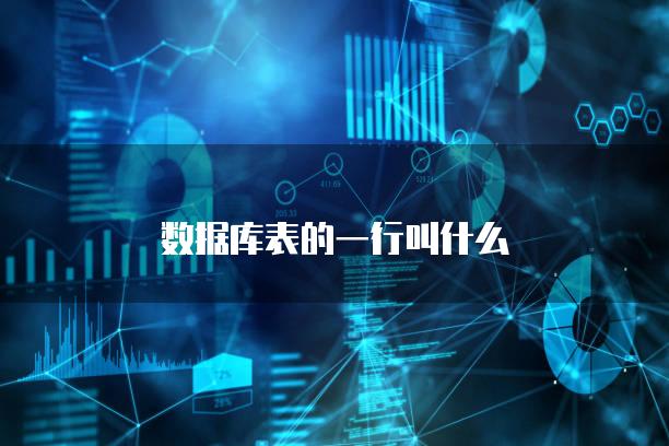 数据库表的一行叫什么