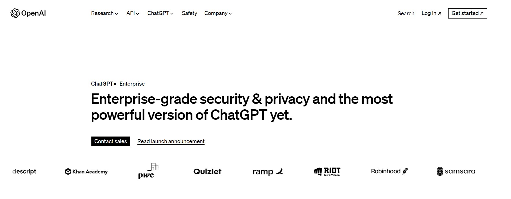 OpenAI发布企业版ChatGPT 无限制访问GPT-4