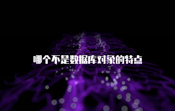 哪个不是数据库对象的特点