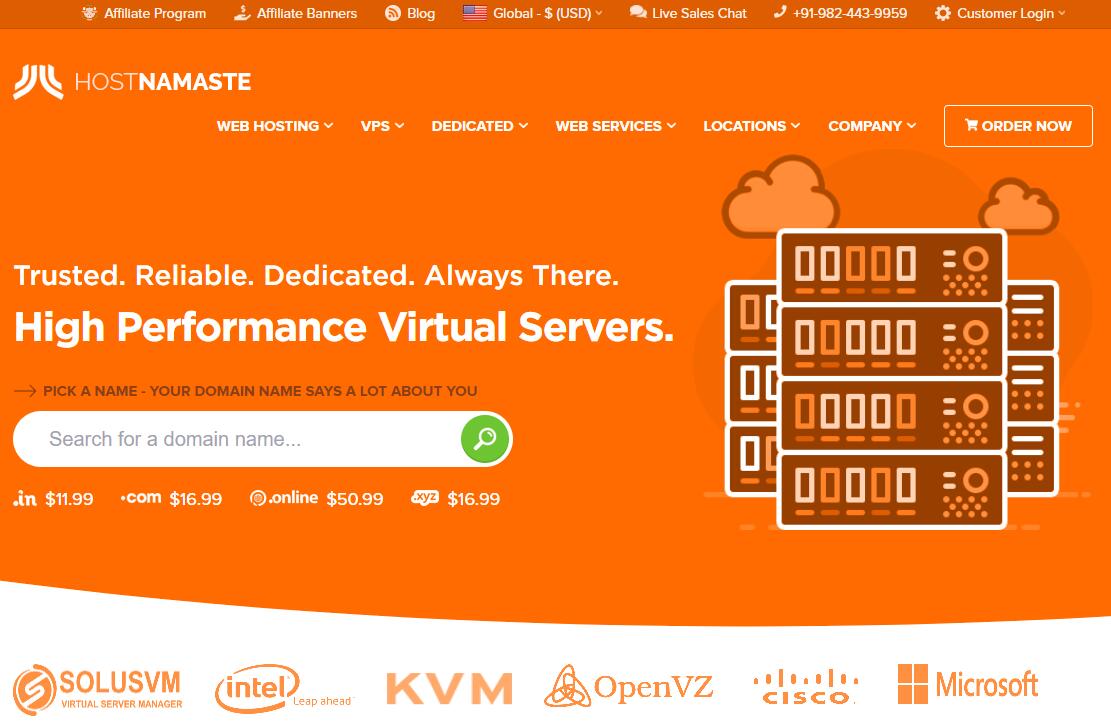 HostNamaste美国VPS测评 – 低至10美元/年