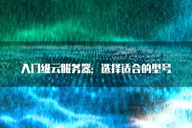 入门级云<strong>服务器</strong>：选择适合的型号