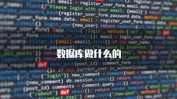 数据库做什么的