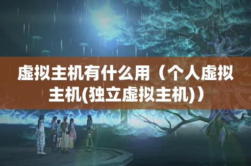 虚拟主机有什么用（个人虚拟主机(独立虚拟主机)）