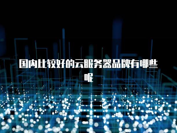 国内比较好的云<strong>服务器</strong>品牌有哪些呢