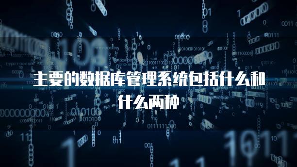 主要的数据库管理系统包括什么和什么两种