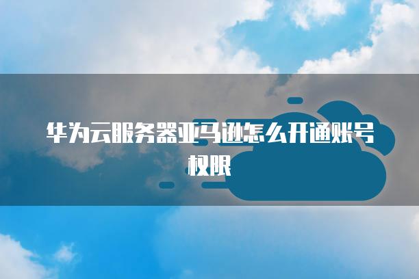 华为云服务器亚马逊怎么开通账号权限