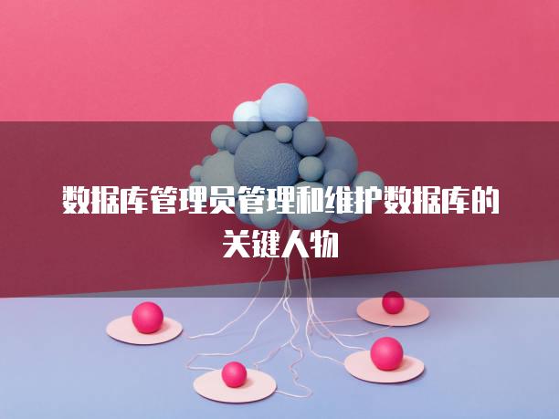 数据库管理员管理和维护数据库的关键人物