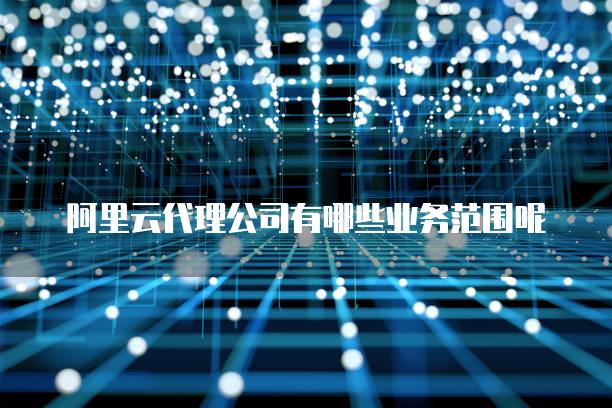 阿里云代理公司有哪些业务范围呢