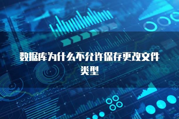 数据库为什么不允许保存更改文件类型