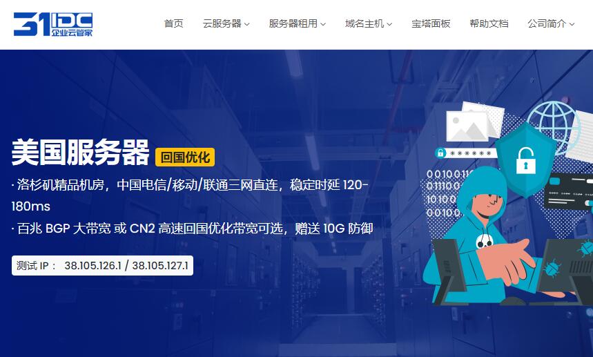 31IDC美国独立<strong>服务器</strong>测评 - 三网直连 - DDoS防御支持