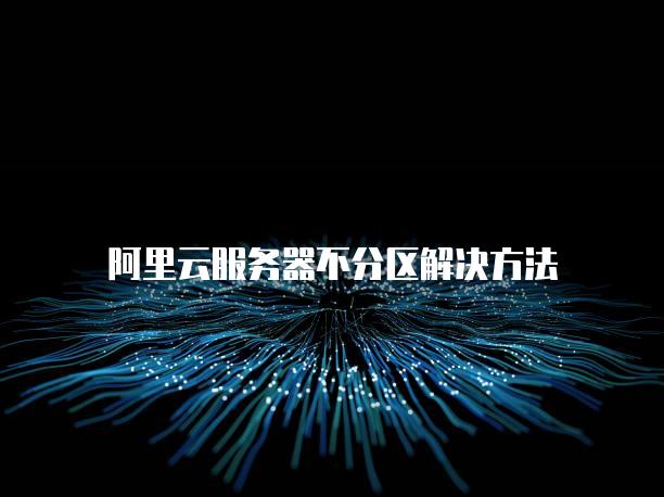 阿里云<strong>服务器</strong>不分区解决方法