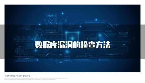 数据库漏洞的检查方法