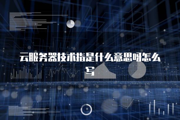 云服务器技术指是什么意思呀怎么写