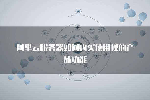 阿里云服务器如何购买使用权的产品功能